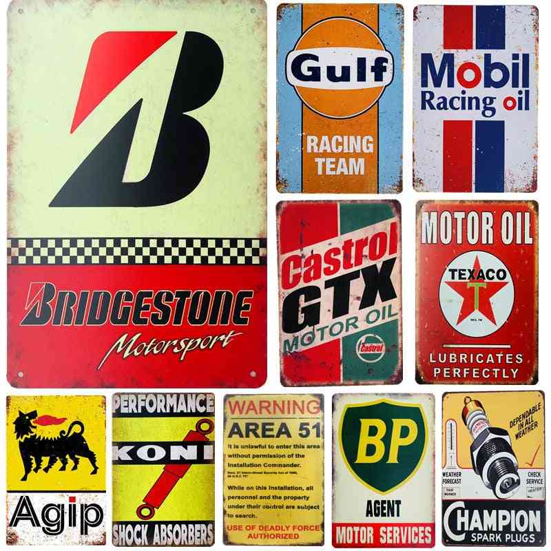 Vintage Tin Signs, Motor/oil/metal Plaque Posters For Bar/pub/garage