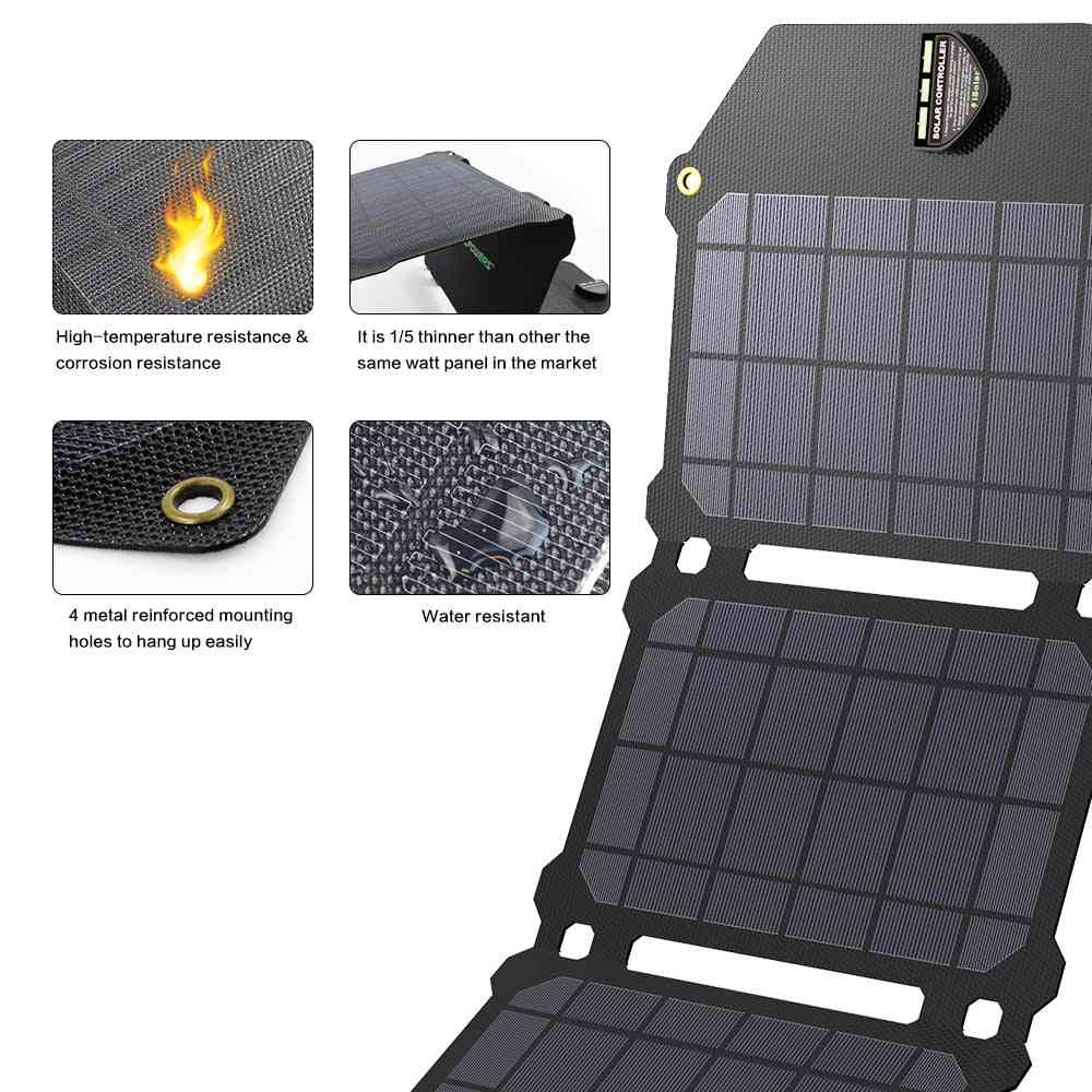 Células de painel solar portátil, baterias de carregador, carregamento de telefone