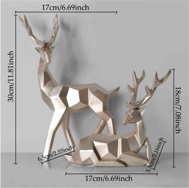 Socha jelena- pryskyřiční sobi, severské figurky pro domácí dekoraci