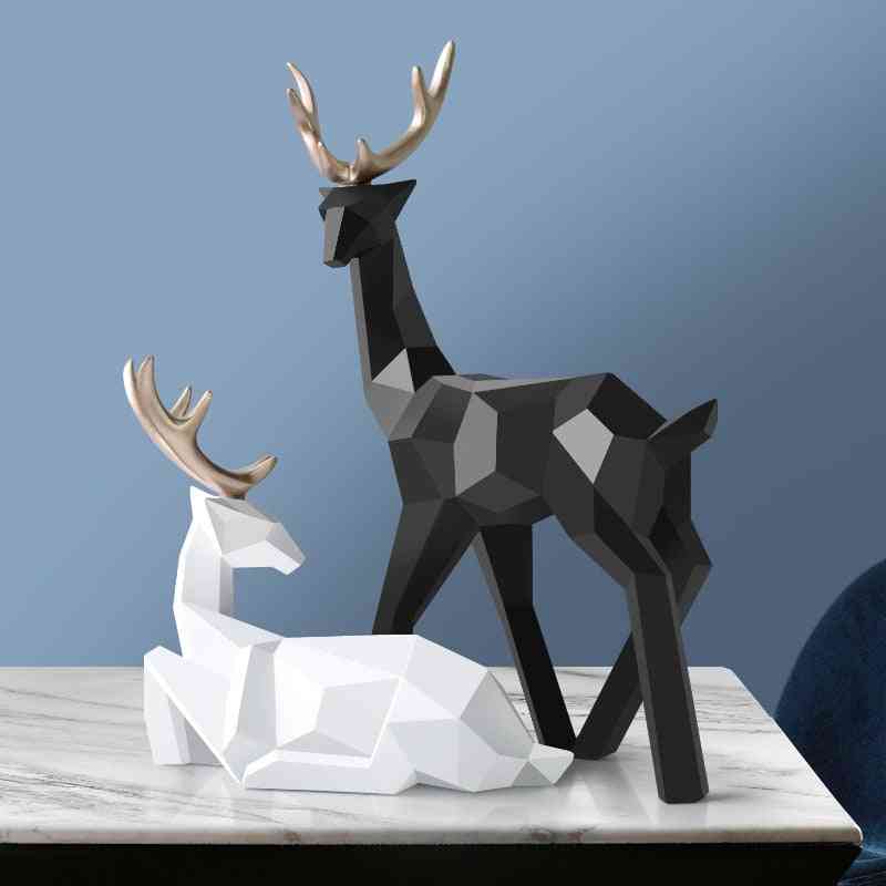 Deer Statue- Resin Reindeer, Nordic Figurines For Home Decoration
