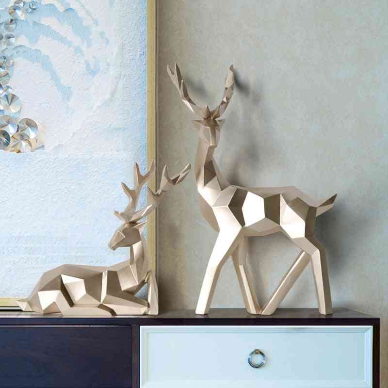 Socha jeleňa- živicový sob, severské figúrky na dekoráciu domu