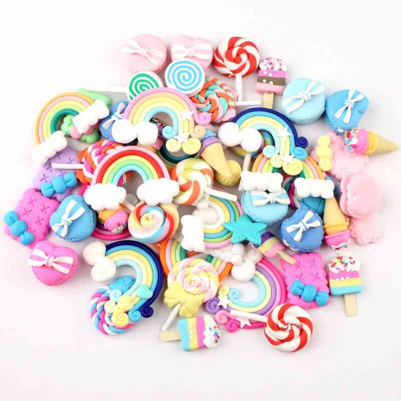 Mix Candy Lollipop, Polymer Clay Figurines For Craft Phone Arts,