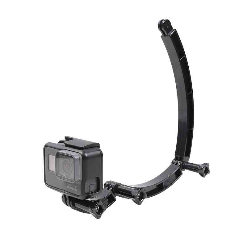 3-Wege-Helm-Armverlängerung mit gebogener Stange Selfie-Stick für Gopro-Zubehör