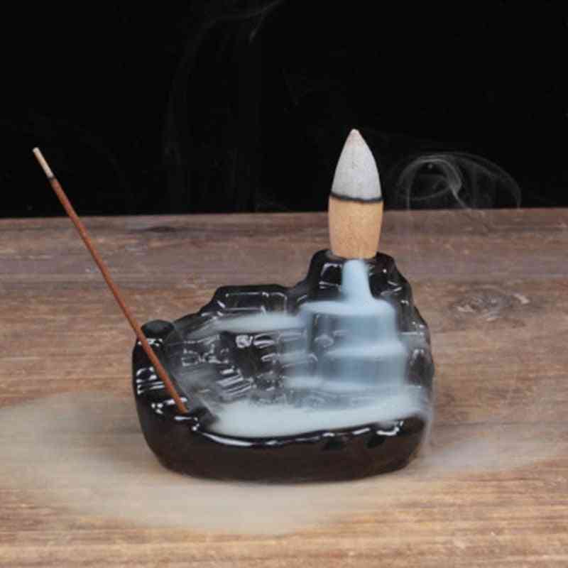 Toronyfüstölő, kerámia égő illattartó, füst -reflux bot