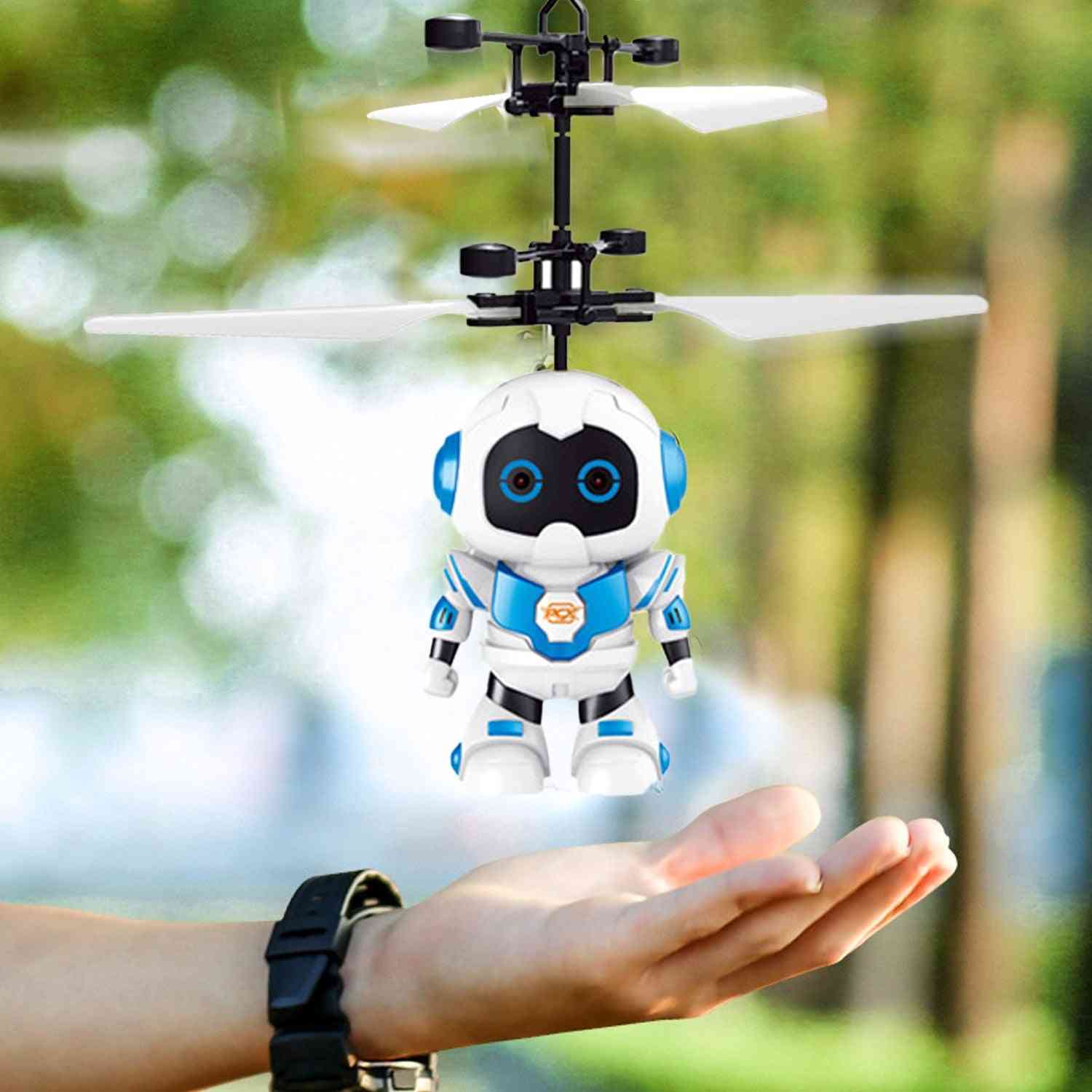 Mini Infrared Induction Flying Aircraft Helicopter Toy With Led Light