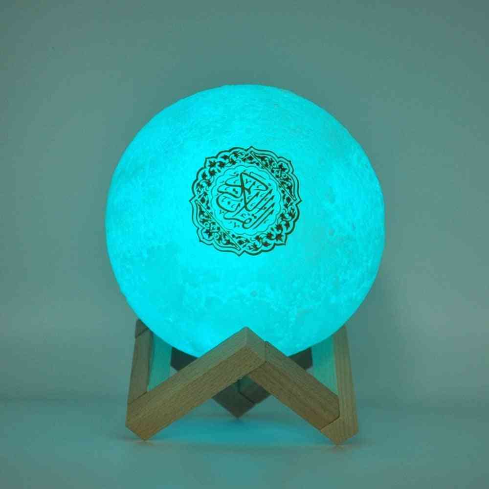 Trådløs bluetooth- nattmåne med fjernkontroll, berøringslampe, koranhøyttaler