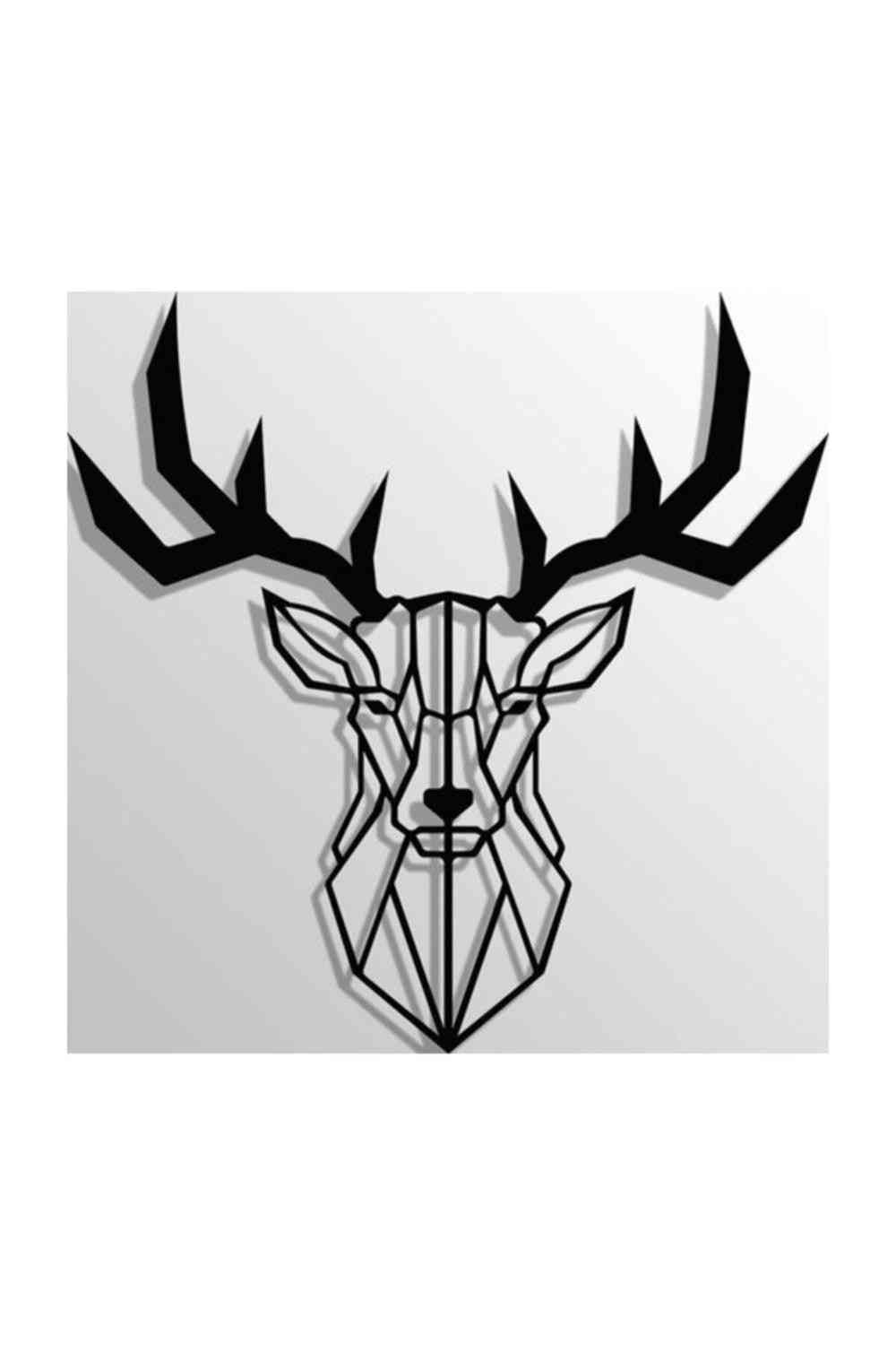 Wooden Decorative- Deer Head Table, Wall Accessories Stylish Design With Light