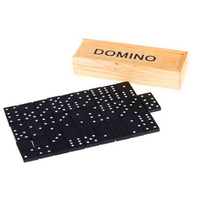 Handmade Wooden 28 Pcs Blocks Domino Puzzle Board Game