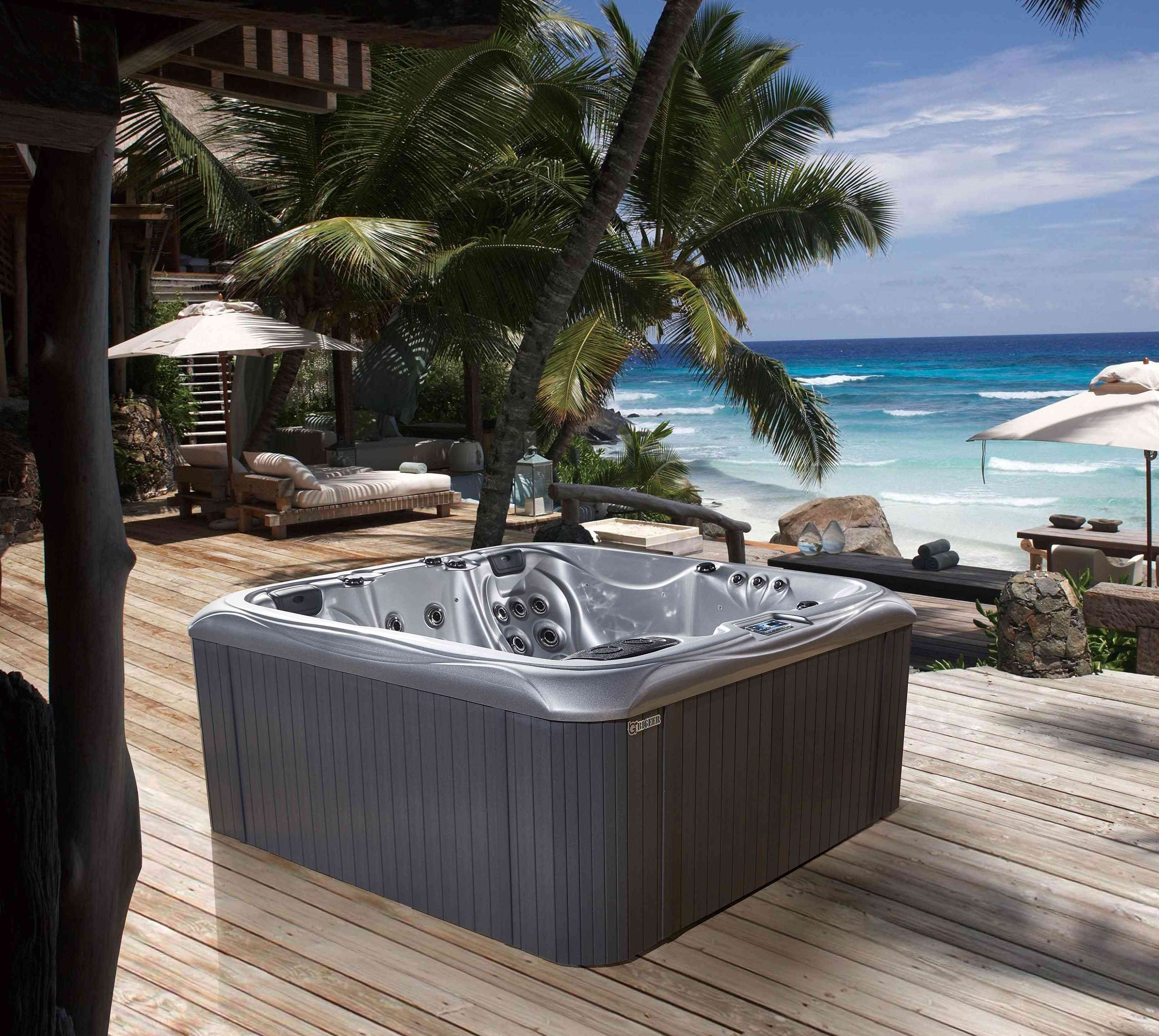 Refrescante banheira portátil de spa com jatos de massagem interna e externa
