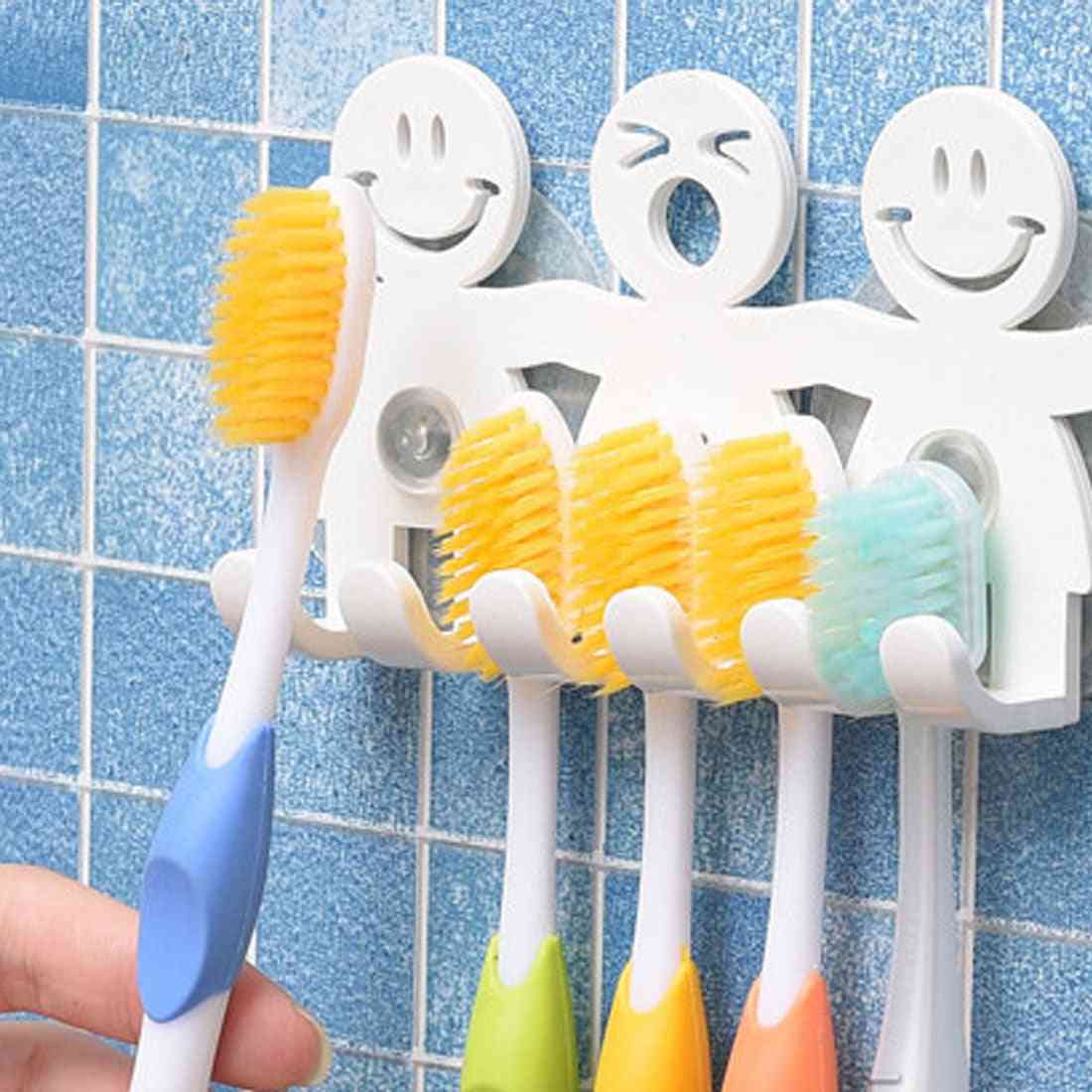 Ganchos de sucção suporte para escova de dentes de 5 posições