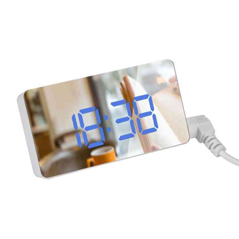 Mini ceas deşteptător digital cu oglindă led