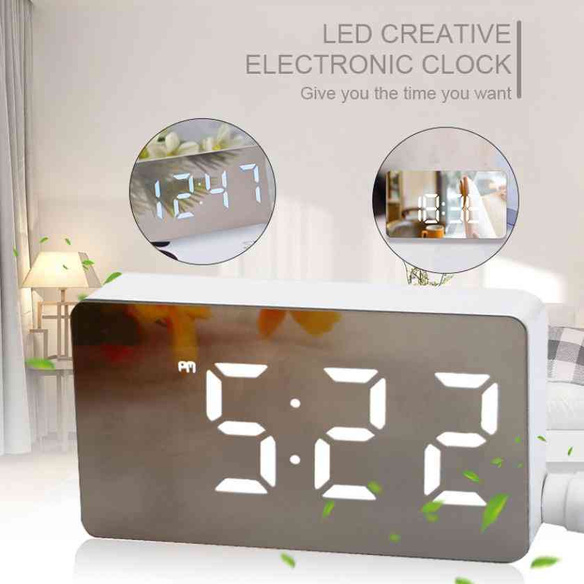LED огледало мини цифров будилник