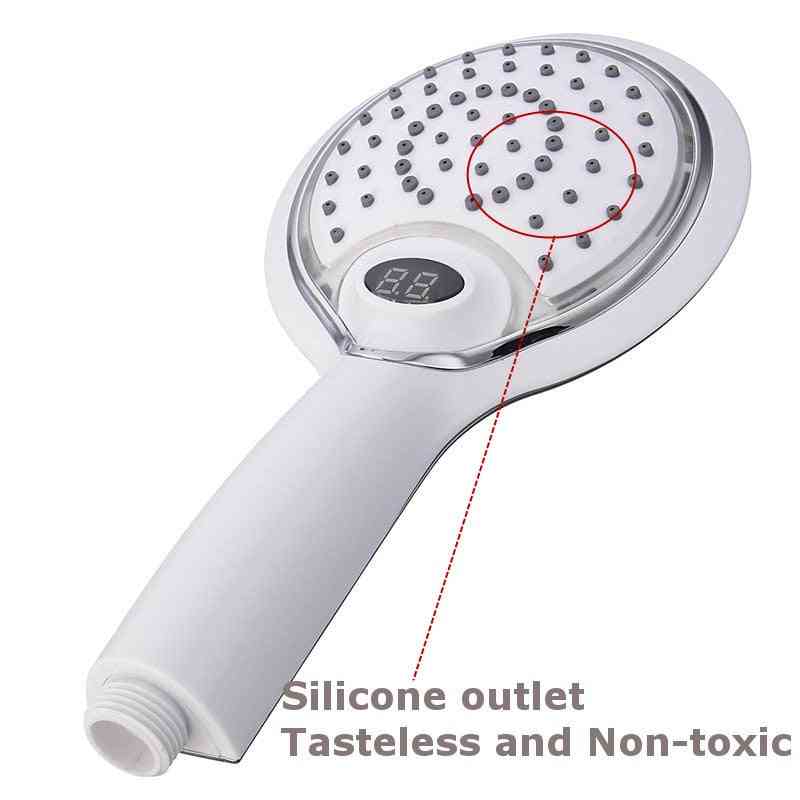 Led Headheld Digital Temperature Sensor Water Rainfull Shower