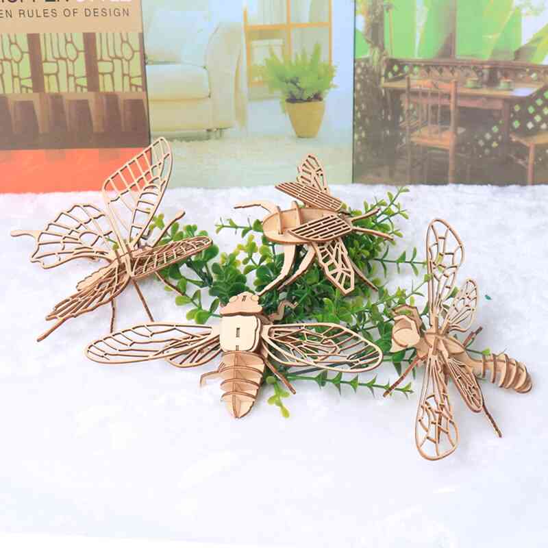 Baby Montessori 3d Puzzle Diy Jigsaw Board Wooden Insect