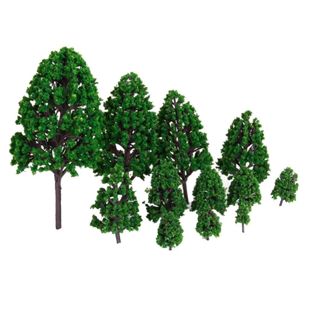 12 stks groen landschap landschap diy plastic model bomen