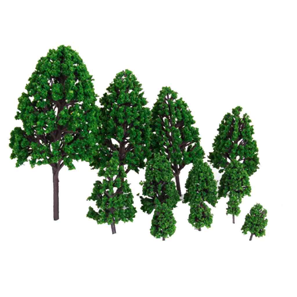 12pcs paysage de paysage vert bricolage arbres modèles en plastique