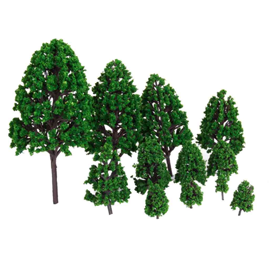 12 buc peisaj verde peisaj arbori model plastic diy