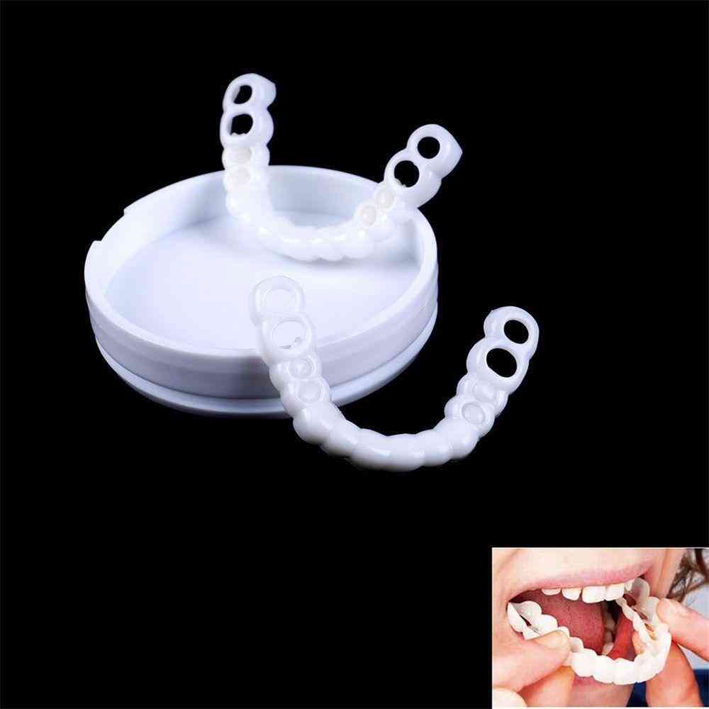 Silicone Fake Teeth Upper False Tooth Covers Smile Denture Care Oral Cares Plastic Whitening