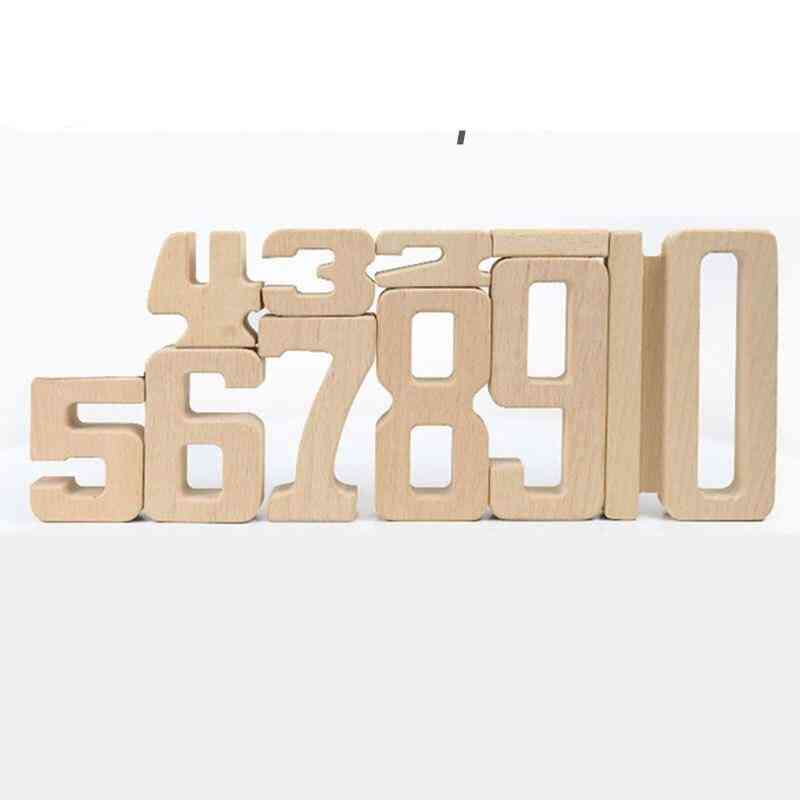 1-10 houten wiskundige digitale bouwsteen
