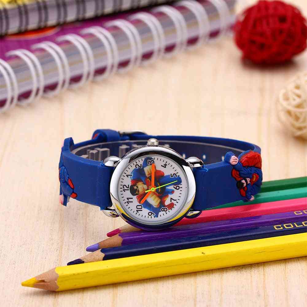 Cartoon 3d Pattern- Silicone Strap, Acrylic Dial, Quartz Watches For