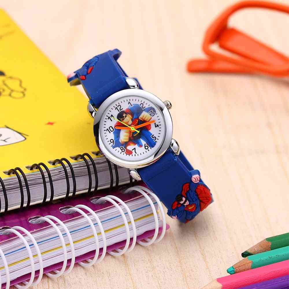 Cartoon 3d Pattern- Silicone Strap, Acrylic Dial, Quartz Watches For