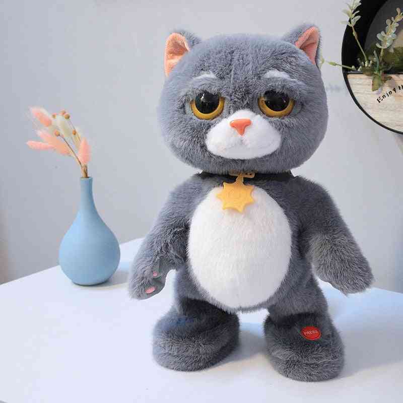 Bambola di peluche gatto elettrico che balla e canta (grigio chiaro)