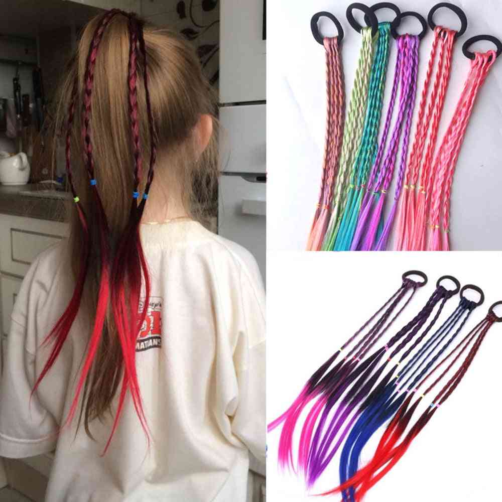 Cute Elastic Hair Rope Rubber Bands, Wig Ponytail Ring