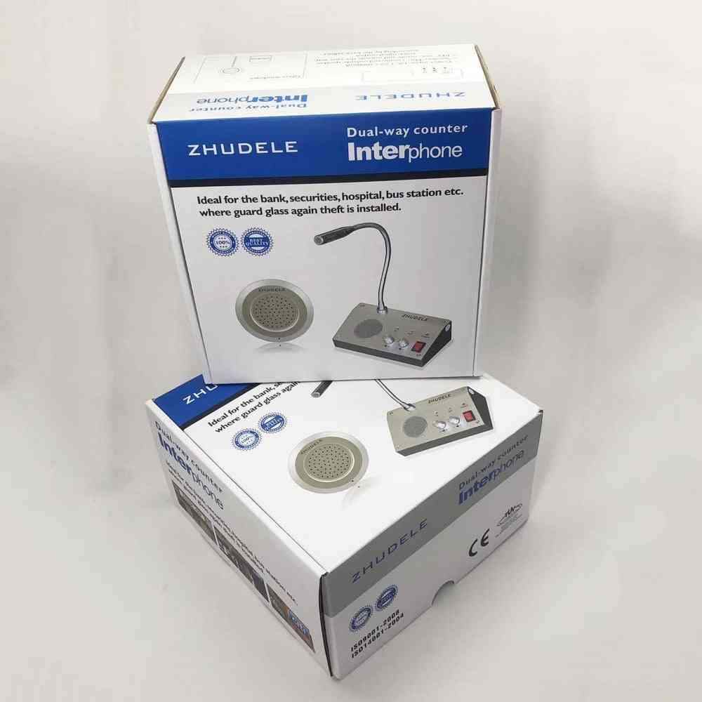 Contor geam dual-way, walkie talkie cu două canale, sistem de interfon pentru bilete bancare