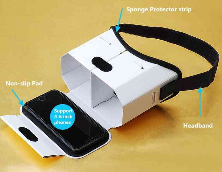 Occhiali per realtà virtuale portatili fai da te, google, cartone 3d vr per smartphone