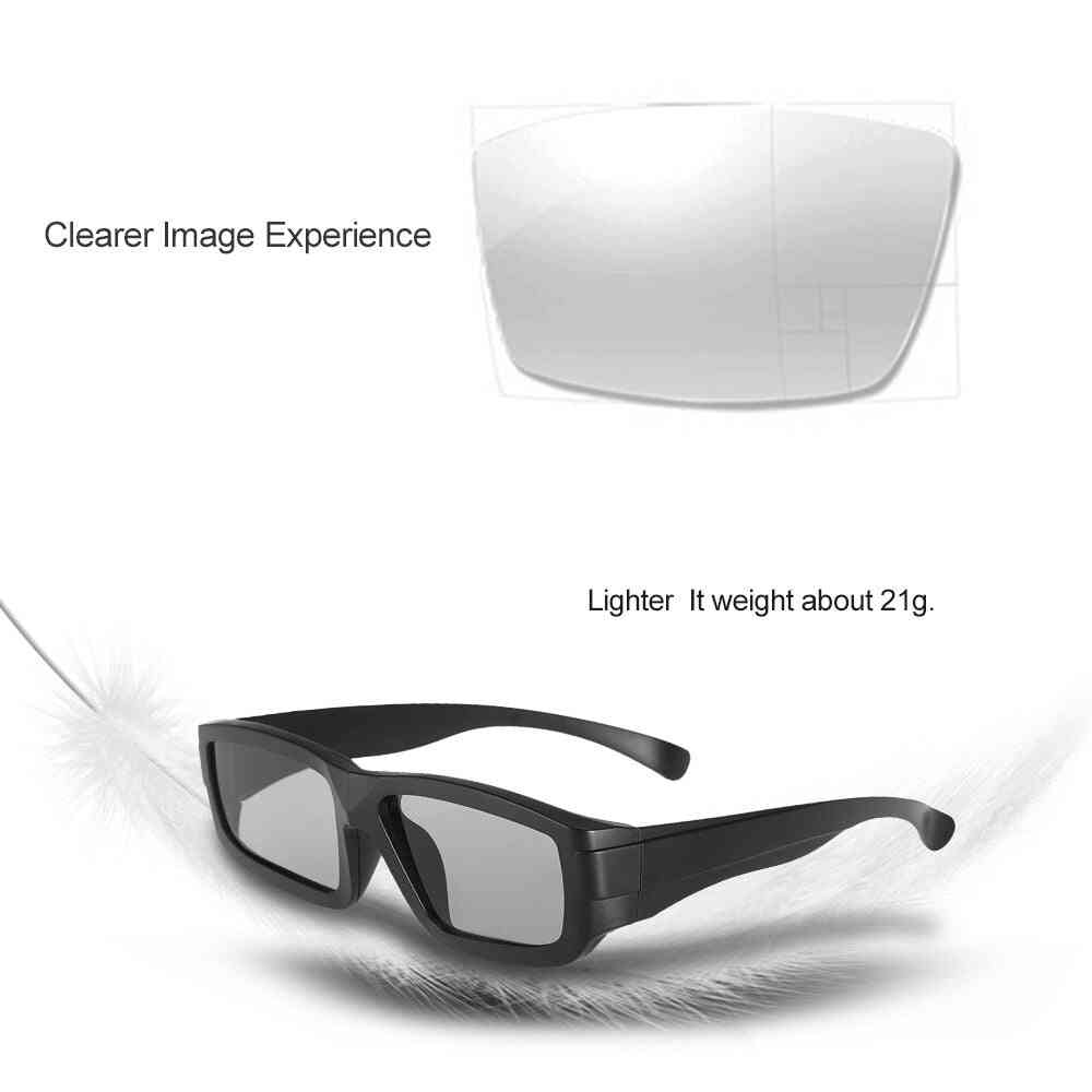 Pasywne okulary 3d, okrągłe spolaryzowane soczewki do telewizji, prawdziwe filmy 3d