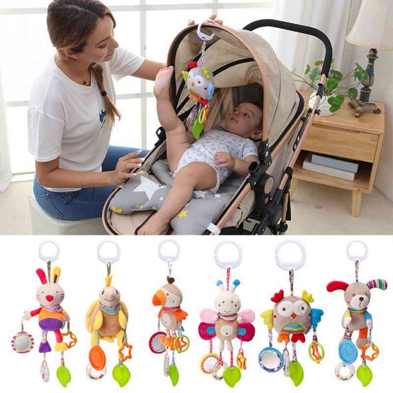 Baby Plush Stroller Rattles Mobiles Cartoon Animal Hanging Bell