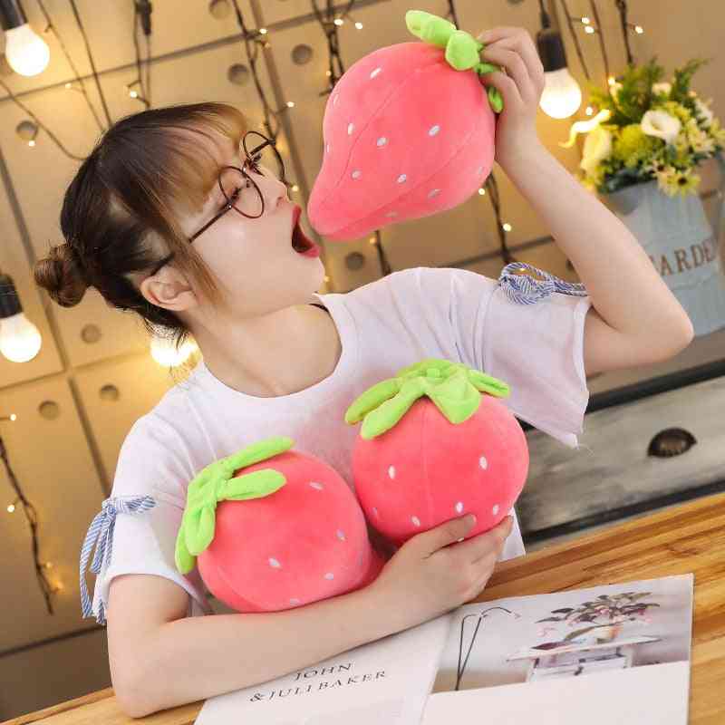 Pink Strawberry Soft Plush Food Fruits Toy