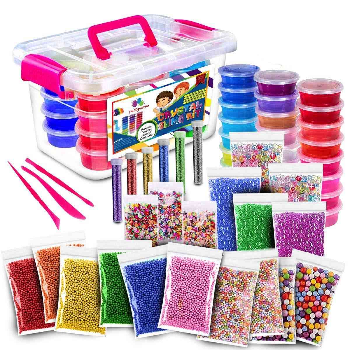 Fluffy Slime Kit 24 Color Slime Supplies For Kids Diy Kit