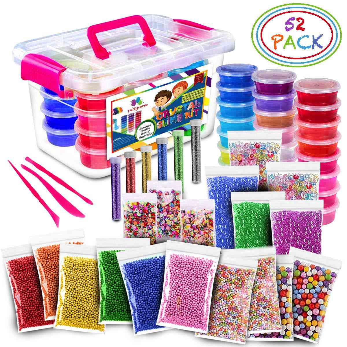 Fluffy Slime Kit 24 Color Slime Supplies For Kids Diy Kit