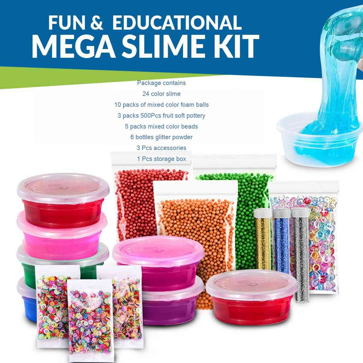 Fluffy slim kit 24 farve slim leverancer til børn diy kit