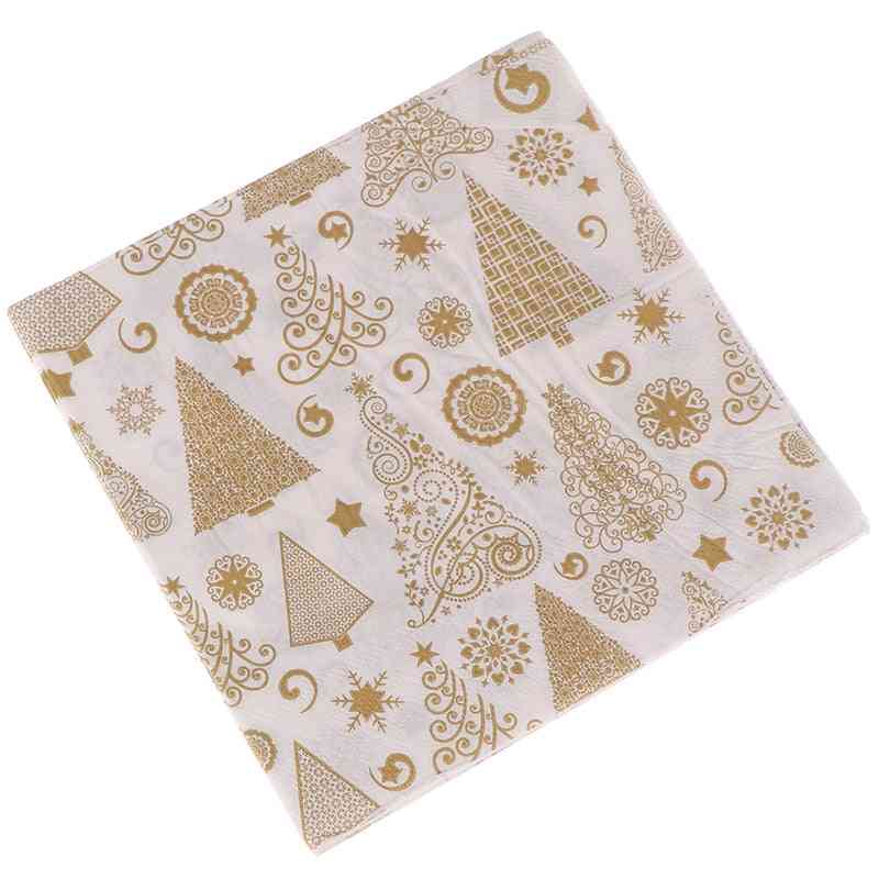 Square Christmas Paper Napkin For Home Table Decoration