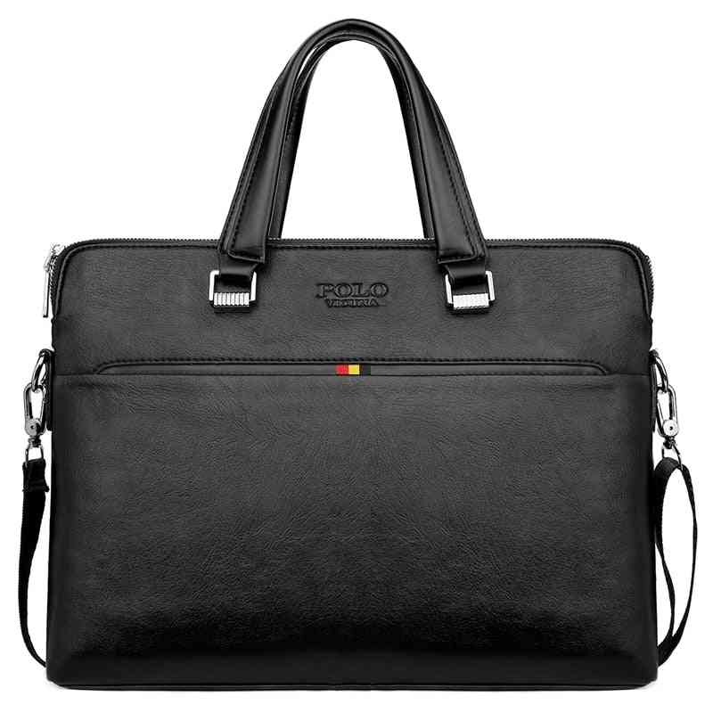 Herren schlichtes Design Freizeit, Laptop-Handtasche aus Leder
