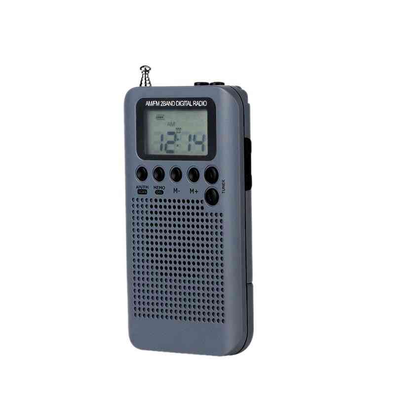 Mini Digital Portable Pocket Handy Lcd Am/fm Radio Rechargeable With Earphone