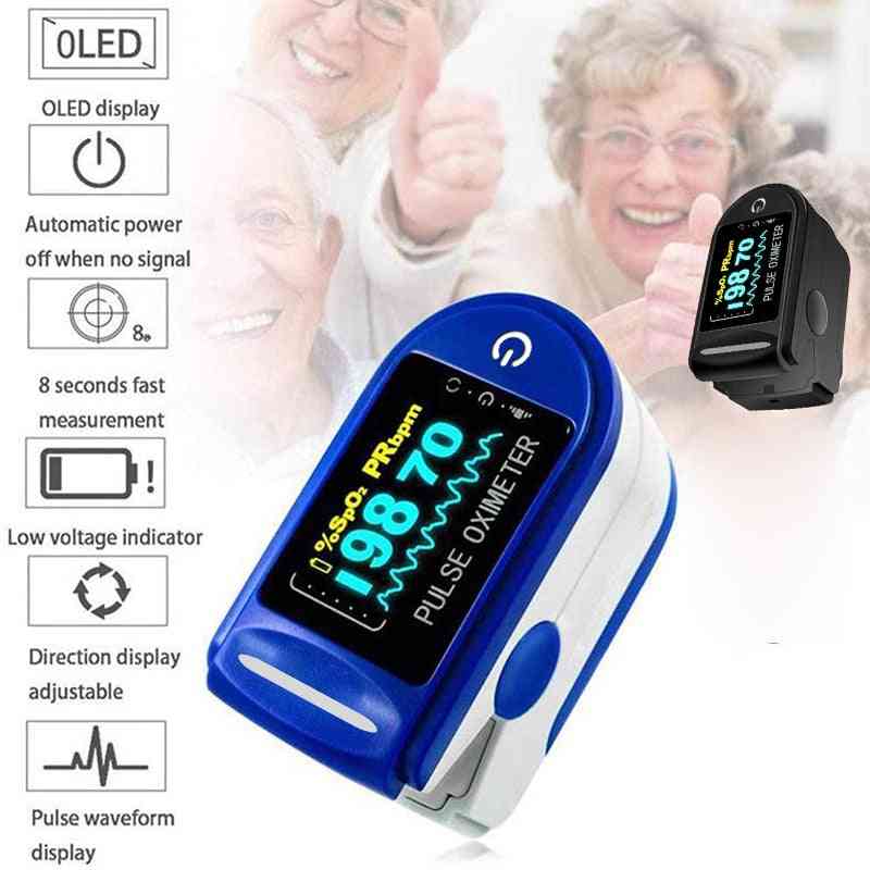 Lääketieteellisen kotitalouden digitaalinen sormenpää pulssioksimetri, veren happisaturaation mittari, sormen pr-näyttö, terveydenhoito