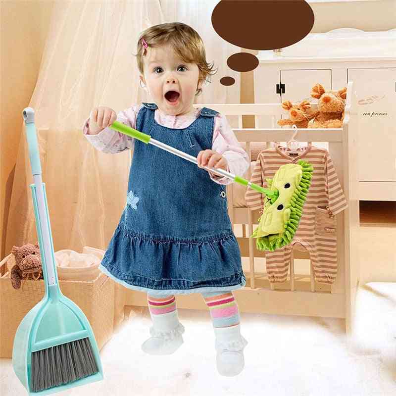 Broom Dustpan Mop Set- Mini Corner Cleaning, Baby House, Sweeping Toy