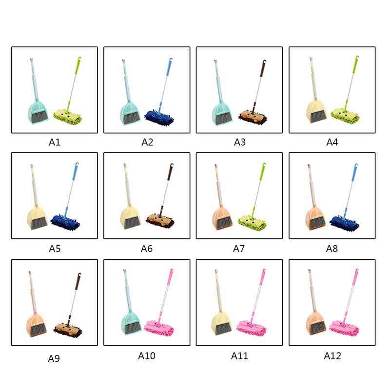 Broom Dustpan Mop Set- Mini Corner Cleaning, Baby House, Sweeping Toy