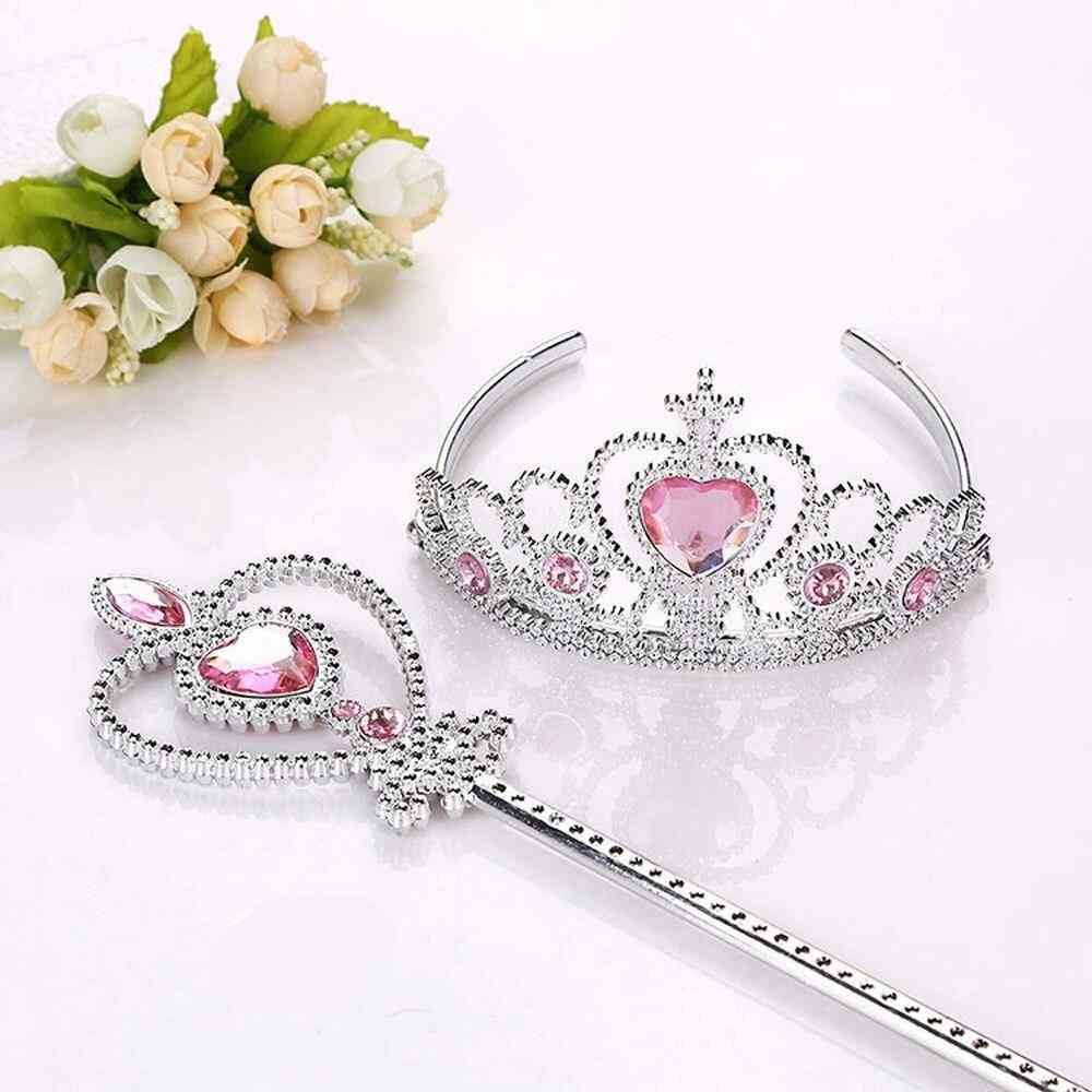 Prinsessesmykker tiara og tryllestave, tilbehør til festfestivalhovedbeklædning