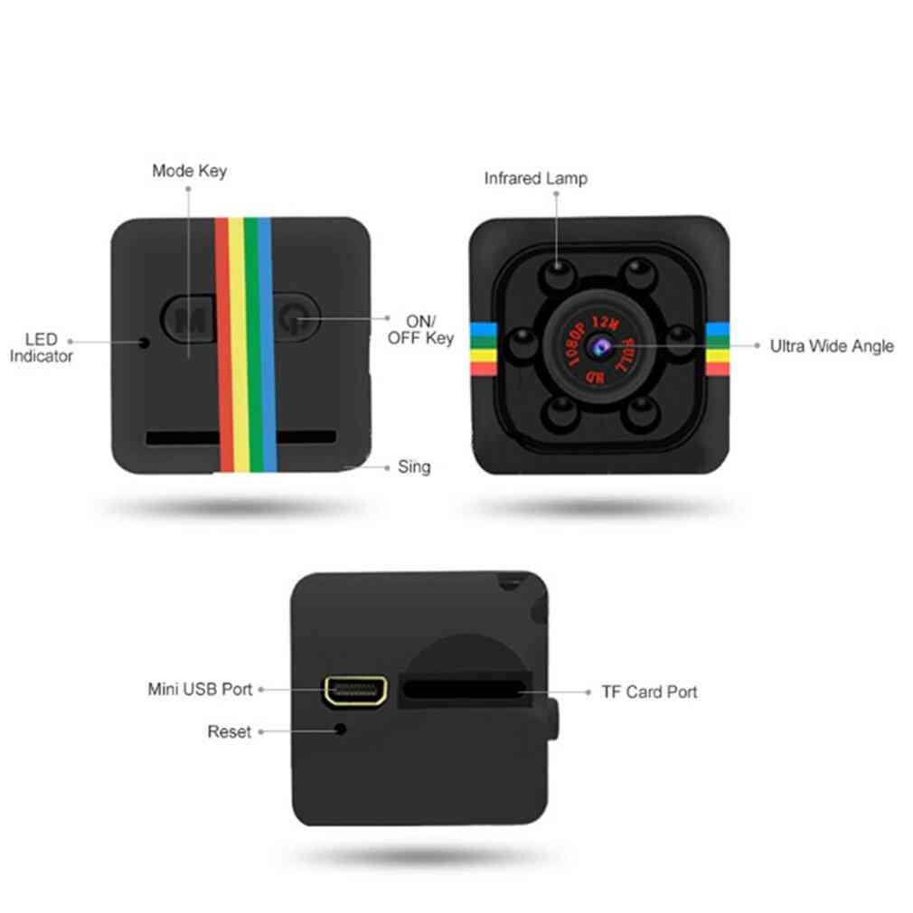 Sq11 mini micro terning video nat 1080p 960p videokamera bevægelsessensor kamera