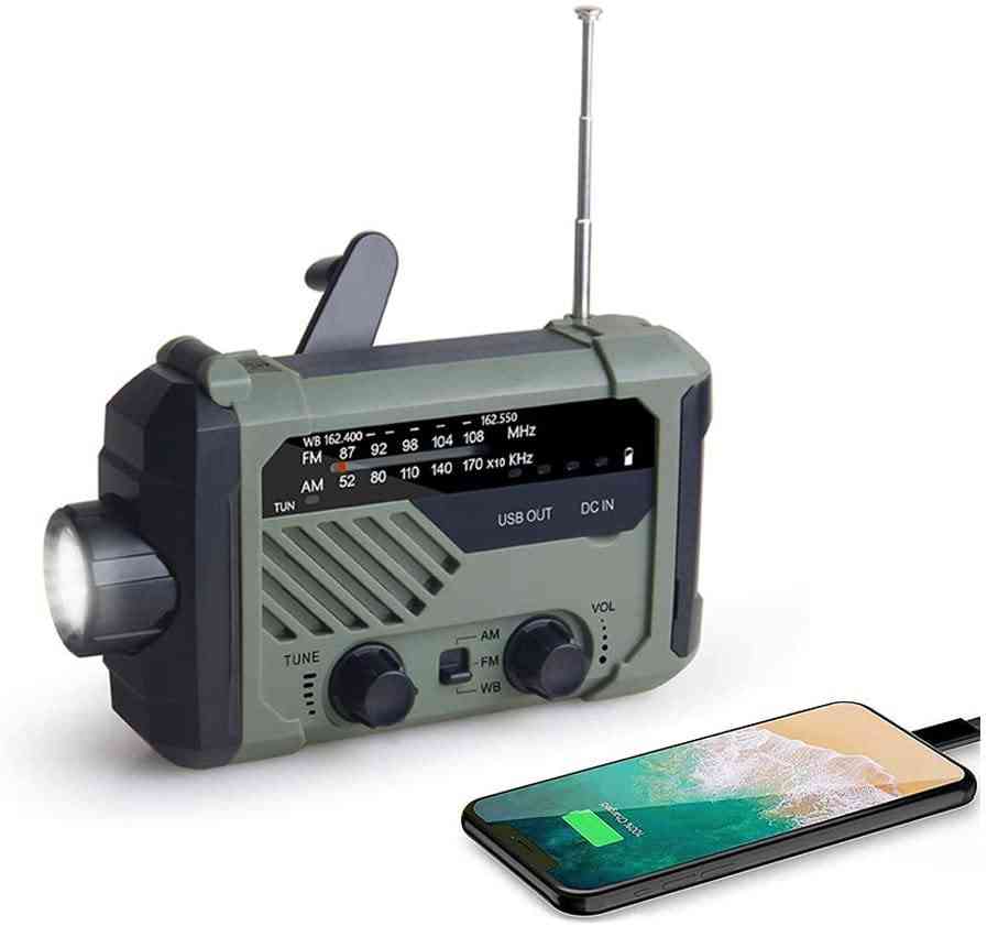 Radio météo am/fm portable avec lampe de poche