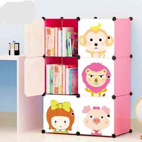 Home Cartoon- Furniture Plastic, Bookshelf Cabinet For