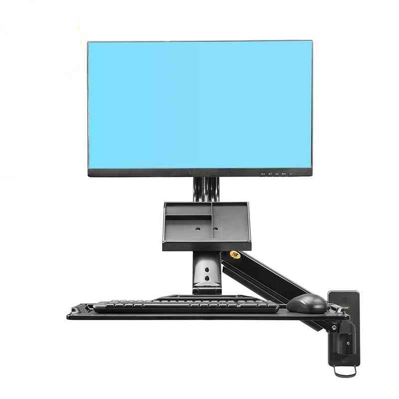 Wandmontage monitor beugel met toetsenbord plaat gasveer