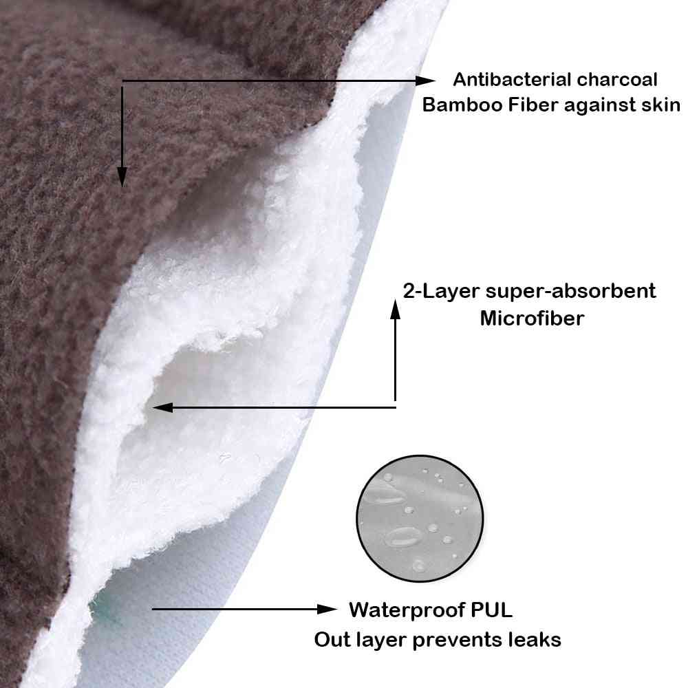 Almohadillas de algodón menstruales sanitarias de carbón de bambú reutilizables