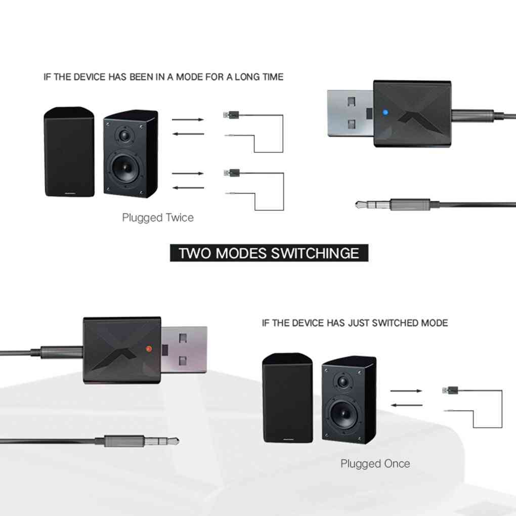 3.5mm aux stereo draadloze adapter usb bluetooth 5.0 zender ontvanger tv speaker oortelefoon auto muziek
