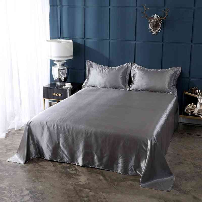Upgraded Satin Silk Bed Sheet Cover For Queen, King Size Bedding