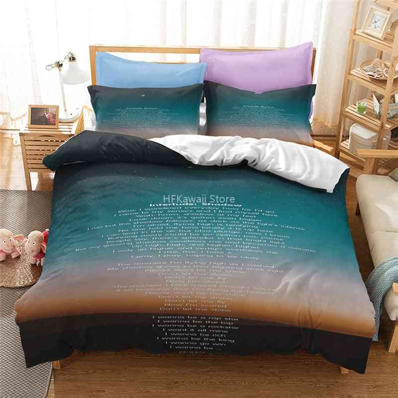 Bangtan Printed, Bedding Set- Album Duvet Cover Pillowcase, Linen Bed Set-8
